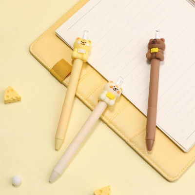 Bút Chì Bấm Bear Cheese - Kuki KK-7489-MD-TK - Màu Nâu