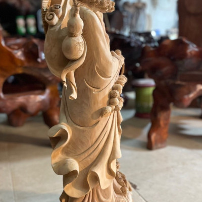 Tượng cụ đạt ma sư tổ bằng gỗ ngọc am thơm nức nhiều giàu kt cao 1m x39×20cm 