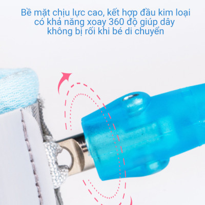 Dây Đai Đeo Tay Chống Lạc KUNBE Dài 2.5M Khóa Nam Châm Cảm Ứng An Toàn Cho Bé
