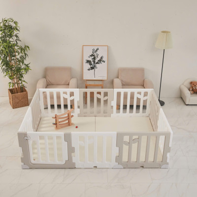 Leaf Babyroom Circle - Hàng rào chắn / Quây cũi nhựa kiểu dáng hình chiếc lá bảo vệ an toàn cho bé Sản Xuất tại Hàn Quốc