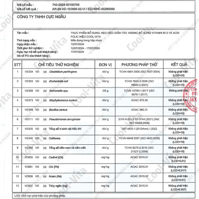 Kẹo Dẻo Giấm Táo Vitamin B12 Hỗ Trợ Tiêu Hóa, Tăng Cường Miễn Dịch Coolvita (60 viên x 3g)/hộp