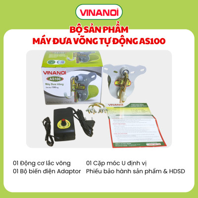 [Mẫu mới cao cấp ]Máy Đưa Võng Tự Động Cao Cấp Vinanoi Asanta AS100 - Sức Đưa 100 Kg Cho Cả Mẹ Và Bé, Dùng Điện 110-220v và pin sạc dự phòng