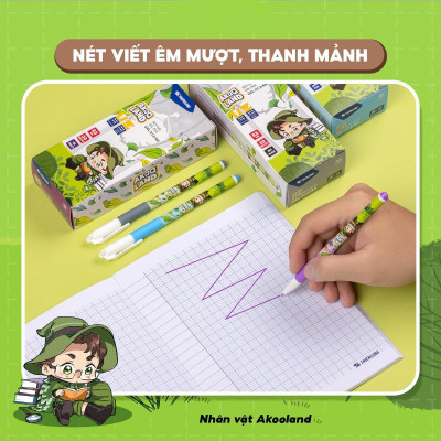 Hộp 20 Bút Gel 0.5 mm - Nhân Vật Akooland Tahi - Thiên Long Gel-012/AK - Mực Xanh