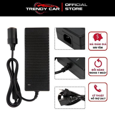 Bộ đổi nguồn điện 220V-12V đầu ra tẩu sạc ô tô, công suất lớn 120w , 12v -10a, phích cắm 2 chân loại tốt