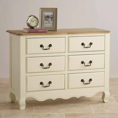 Tủ 6 Ngăn Kéo Bella Gỗ Sồi Ibie BSK6BELO - Trắng (110 x 42 cm)