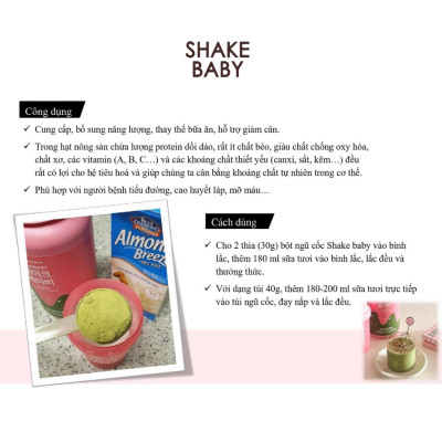 [CHÍNH HÃNG] Bột Ngũ Cốc Ăn Kiêng Thay Thế Bữa Ăn SHAKE BABY Diet Formular Protein Vị Sữa Chua Đào Hỗ Trợ Giảm Cân 750g