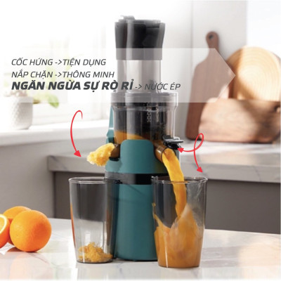 Máy Ép Chậm Trái Cây Goldsun GFJ4500 Nguyên Quả Kiệt Bã Lên Đến 98% Công Suất 200W - Hàng chính hãng