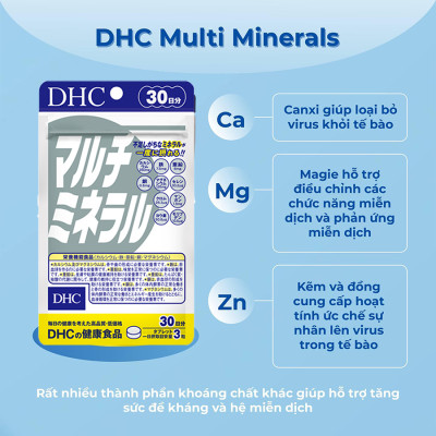 Thực phẩm bảo vệ sức khỏe Viên uống khoáng tổng hợp DHC Multi Minerals 30 ngày ( hàng chính hãng, có tem phụ )