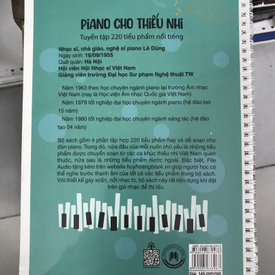Piano cho thiếu nhi tuyển tập 220 tiểu phẩm nổi tiếng Phần 1 (tái bản 2023)