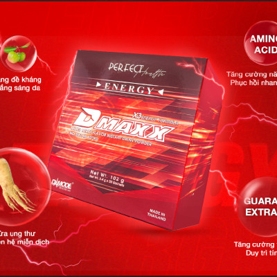 DMAXX thức uống bổ sung vitamin năng lượng không đường DAMODE 5 gói dùng thử màu đỏ