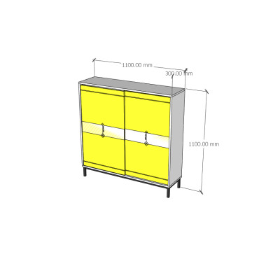 [Happy Home Furniture] TAKO, Tủ lưu trữ 2 cánh lùa - chân sắt , 110cm x 30cm x 110cm ( DxRxC), TCL_034