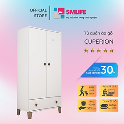 Tủ quần áo gỗ 2 cánh hiện đại SMLIFE Cuperion