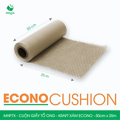 MHP7X - 50cm x 25m - Cuộn giấy tổ ong chống sốc - Kraft xám Siêu Tiết Kiệm ECONO
