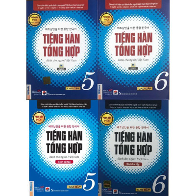 Sách - Tiếng Hàn Tổng Hợp Dành Cho Người Việt Nam - Cao Cấp 5 + 6 - Sách Bài Học + Bài Tập - Bản Màu - Combo 4 Cuốn - MCBooks