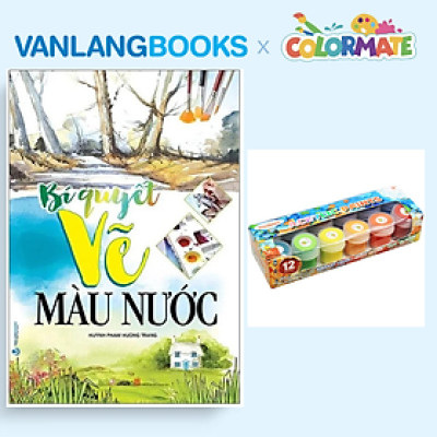 Sách Bí Quyết Vẽ Màu Nước (Tái Bản) + Hộp 12 Màu Vẽ Acrylic 20ml - Vanlangbooks x Colormate