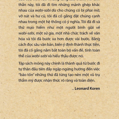 (Bộ 2 tập) WABI – SABI: CHO NGHỆ SĨ, NHÀ THIẾT KẾ, NHÀ THƠ VÀ TRIẾT GIA, NHỮNG SUY NGHĨ THÊM – Leonard Koren – Phan Book