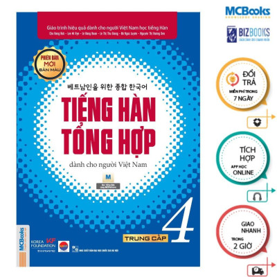 Sách - Tiếng Hàn Tổng Hợp - Trung Cấp 4 - Sách Bài Học + Bài Tập - Bản Màu - Combo 2 Cuốn - MCBooks