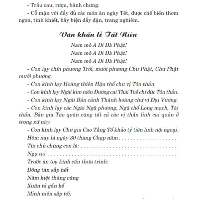 Tập Văn Cúng Gia Tiên (Văn Khấn Nôm Tại Nhà) (Tái Bản)