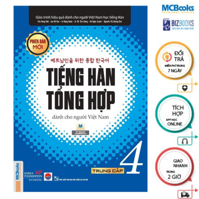 Sách - Tiếng Hàn Tổng Hợp Dành Cho Người Việt Nam - Trung Cấp 3 + 4 - Sách Bài Học - Bản Đen Trắng - Combo 2 Cuốn - MCBooks