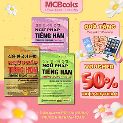 Sách - Ngữ Pháp Tiếng Hàn Thông Dụng - Sơ Cấp + Trung Cấp + Cao Cấp - Học Kèm App - Combo 3 Cuốn - MCBooks