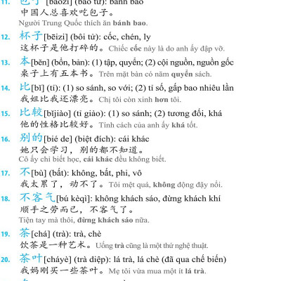 3000 Từ Vựng Tiếng Trung Thông Dụng