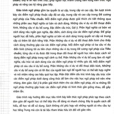 Tiêu Chuẩn Các Cấp Độ Tiếng Trung Trong Giáo Dục Tiếng Trung Quốc Tế - Giáo Trình Ngữ Pháp - Sơ Cấp