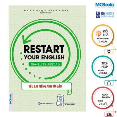 Sách - Restart Your English - Yêu Lại Từ Đầu Tiếng Anh - Traveling Abroad + More Expression + Basic Grammar + Daily Life - Combo 4 Cuốn - MCBooks