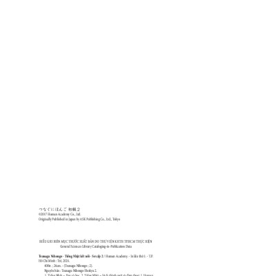 Tiếng Nhật Giao Tiếp Cơ Bản - Tsunagu Nihongo Tiếng Nhật Kết Nối Sơ Cấp 2 - Tsuji Azuko, Ozama Ai, Katsura Miho