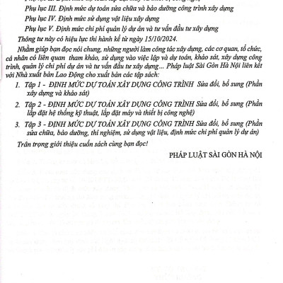 Sách - Định Mức Dự Toán Công Trình (Sửa Đổi, Bổ Sung) - Tập 1 - Phần Xây Dựng Và Khảo Sát