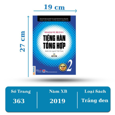 Sách - Tiếng Hàn Tổng Hợp Dành Cho Người Việt Nam - Sơ Cấp 2 - Sách Bài Học + Bài Tập - Bản Đen Trắng - MCBooks