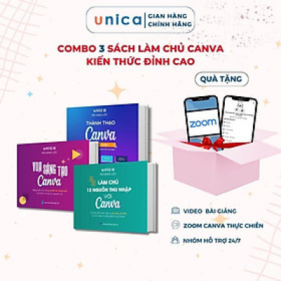 Combo 3 Sách Canva Kiến thức đỉnh cao Sáng tạo vô biên cùng Richdad Lộc kèm video bài giảng