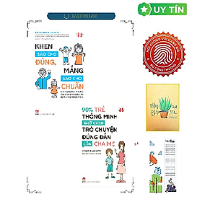 Bộ sách nuôi dạy con thông minh tự lập (90% trẻ thông minh nhờ cách trò chuyện + Khen sao cho đúng) (Tặng Kèm Bookmark CÚ MÈO + SỔ TAY XƯƠNG RỒNG)
