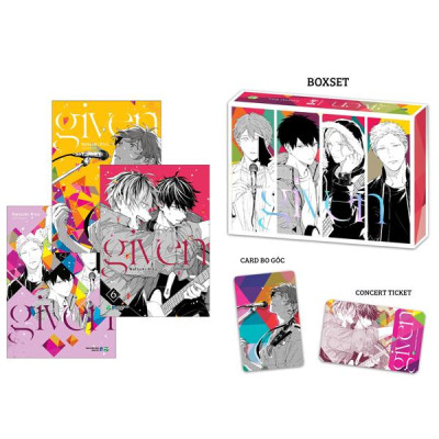 Sách - Bộ Manga - Given: Tập 4-6 (Bộ 3 Tập) - Bản Sưu Tầm - Tặng Kèm Boxset Nam Châm The Brigde + Concert Ticket + Card Bo Góc