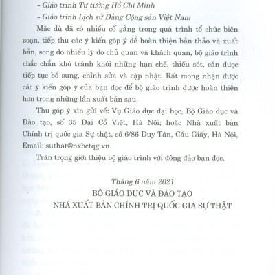 Combo 3 cuốn Giáo Trình Triết Học Mác – Lênin + Giáo Trình Kinh Tế Chính Trị Mác – Lênin + Giáo Trình Tư Tưởng Hồ Chí Minh (Dành Cho Bậc Đại Học Hệ Không Chuyên Lý Luận Chính Trị) - Bộ mới năm 2021