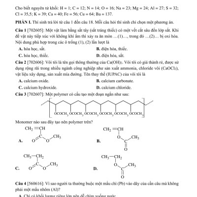 Sách - 50 Đề Minh Họa Tốt Nghiệp THPT 2025 - Môn Hóa Học