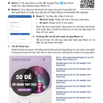 Sách - 50 Đề Minh Họa Tốt Nghiệp THPT 2025 - Môn Hóa Học