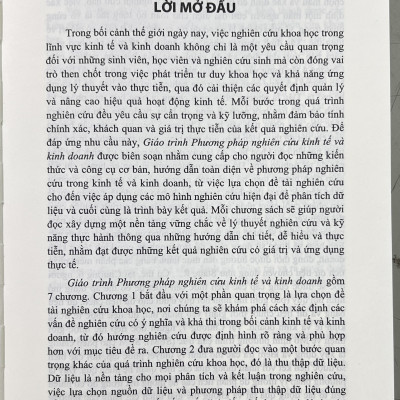 Sách - Giáo Trình Phương Pháp Nghiên Cứu Kinh Tế Và Kinh Doanh