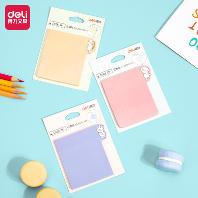 Giấy note ghi chú giấy nhắn giấy nhớ 30 tờ Deli 110x80mm - Hồng/ Cam/ Tím - 21516