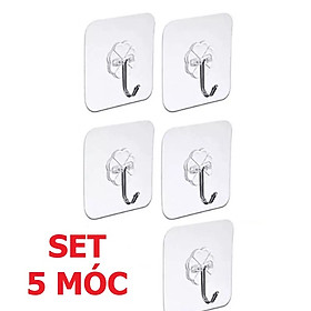 SET 5 Móc Dán Tường Trong Suốt Siêu Dính, Móc Treo Đồ Dùng Cá Nhân Nhỏ Gọn Tiện Lợi, Móc Treo Chìa Khóa, Trong Gia Đình. TakyHome 2213set5