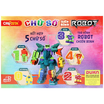 Đồ Chơi Lắp Ráp Biến Hình Robot Chiến Binh Kết Hợp 5 Chữ Số - Cresta DK81223