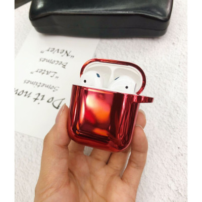 BAO CASE AIRPODS VỎ ỐP CHO TAI NGHE AIRPODS 1, AIRPODS 2, AIRPODS PRO mạ Chrome bóng cao cấp màu đỏ -  Hàng chính hãng