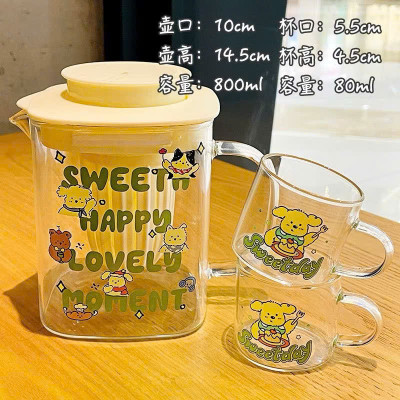 Bộ Bình Thuỷ Tinh Kèm 2 Cốc Uống Nước Cao Cấp - Thiết Kế Sang Trọng, An Toàn Cho Sức Khỏe - HÀNG CHÍNH HÃNG MINIIN