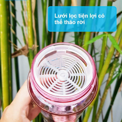 Bình Nước Nhựa Thể Thao Ấn bật nắp Lovene dung tích 730ml DHXL-1715 màu sắc, có lõi lọc