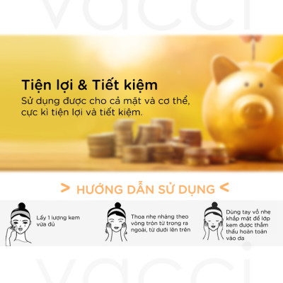 Kem Chống Nắng VACCI Dành Cho Mặt & Toàn Thân - LUXE COLLECTION SUN CREAM SPF70 PA+++ 70ML