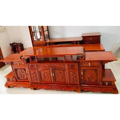 Kệ cuốn tai voi gỗ hương đá