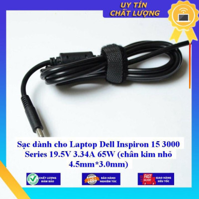 Sạc dùng cho Laptop Dell Inspiron 15 3000 Series 19.5V 3.34A 65W (chân kim nhỏ 4.5mm*3.0mm) - Hàng Nhập Khẩu New Seal