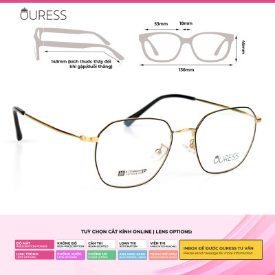 Gọng kính Titanium 85010B 1107 thời trang nam nữ siêu nhẹ siêu bền OURESS