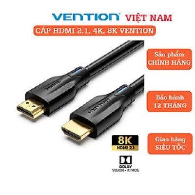 Cáp HDMI 2.1 Vention đầu mạ vàng, hỗ trợ 4k,8k60hz. Hàng chính hãng