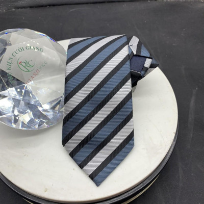 Phụ kiện nam cà vạt nam bản 8cm Giangpkc tháng 5-2021-Cà vạt xanh xen lẫn đen