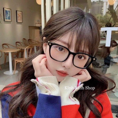 Gọng Kính Cận, Kính Giả Cận Mắt Vuông Form To Gọng Nhựa Bản Dày Cao Cấp